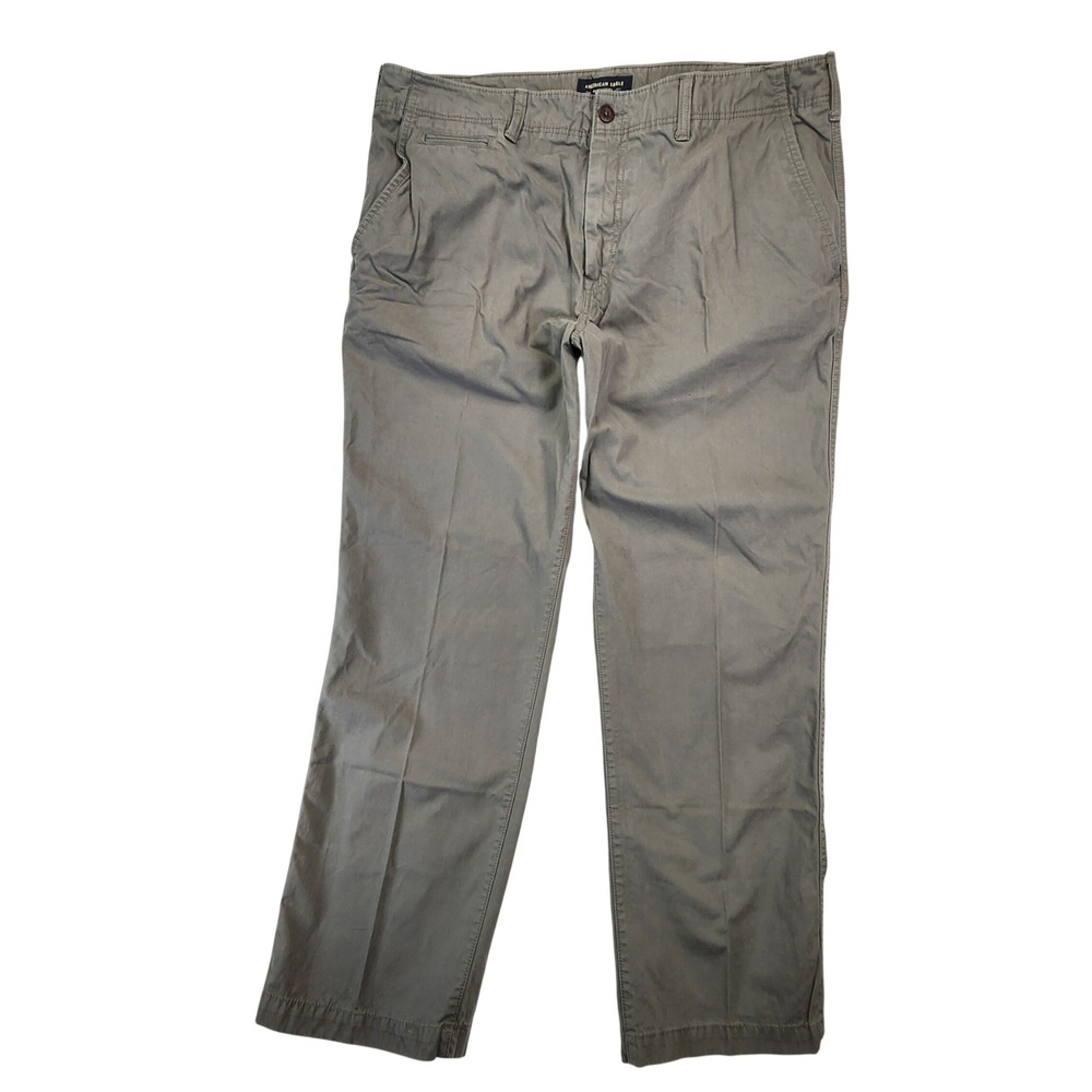 American Eagle 40x32 Gray Relaxed Straight Chino Pants Casual Workwear Gorpcore - Picture 2 of 11